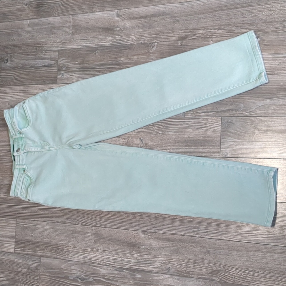 Joe Fresh Mint Green House Rise Straight Jeans 25